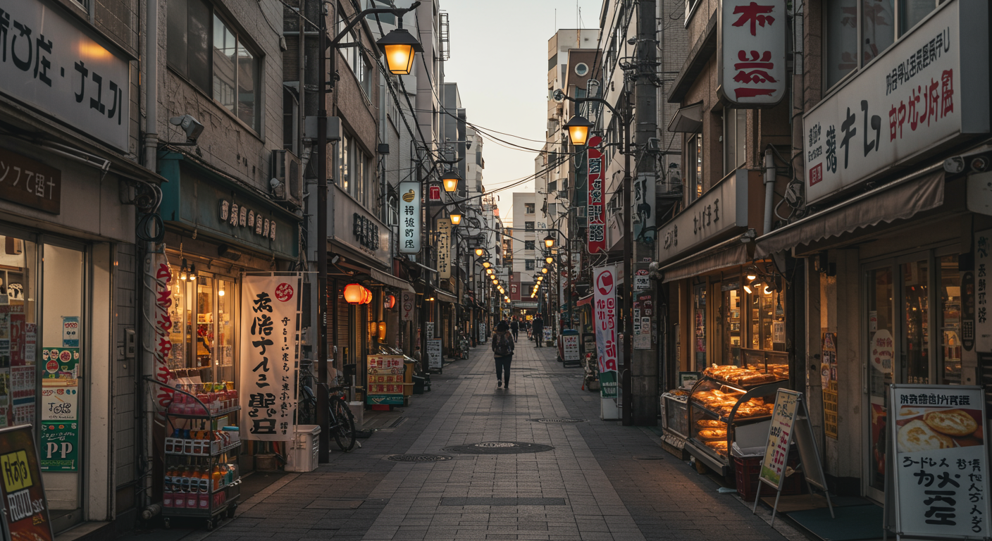麻布十番の商店街の様子