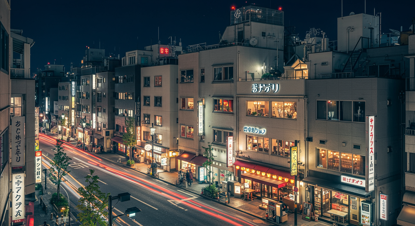 恵比寿の夜景とおしゃれな飲食店街