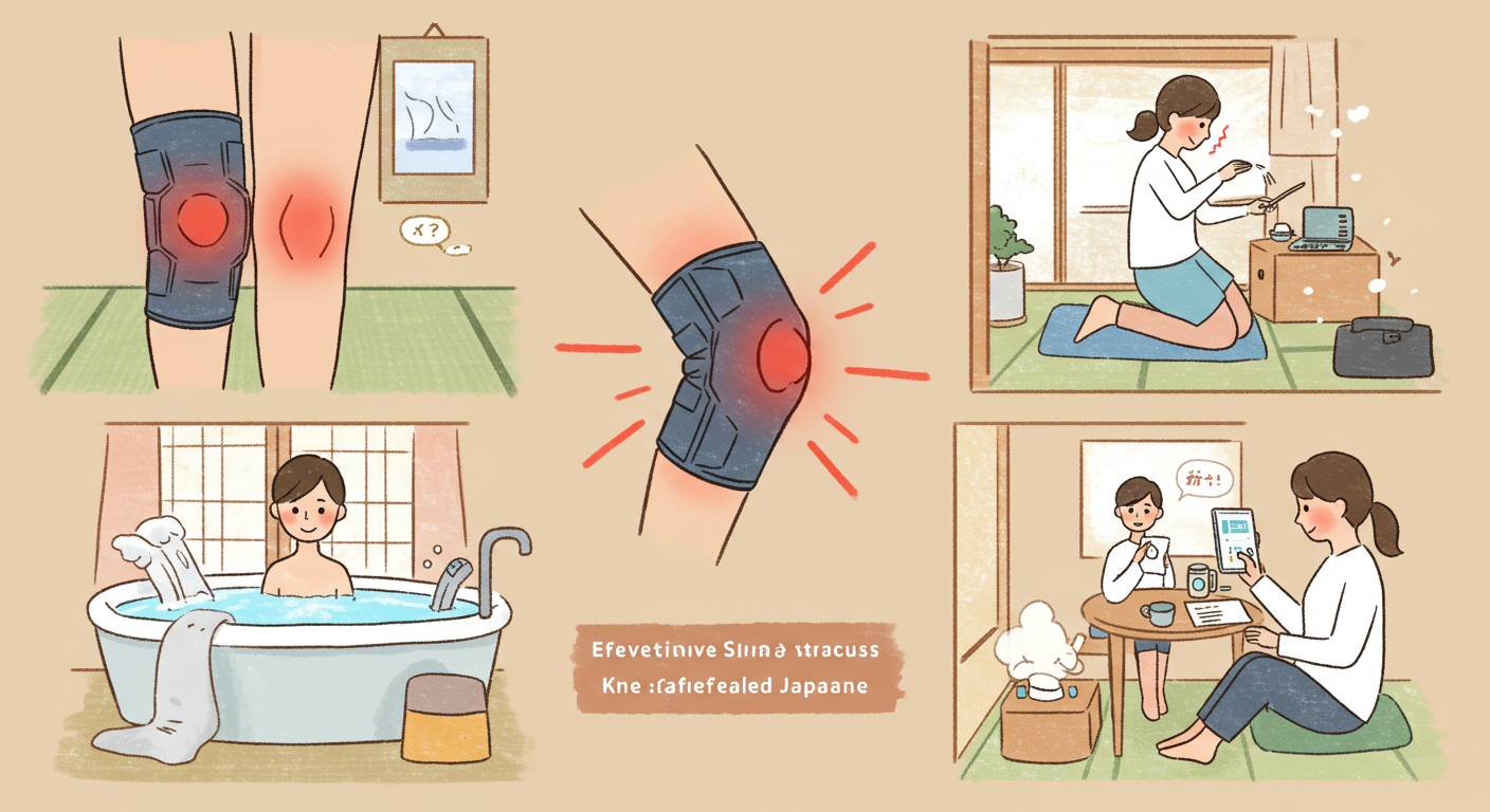 膝痛予防のための日常生活の工夫を示すイラスト