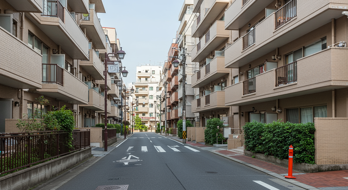 港区の閑静な住宅街と中小規模マンション