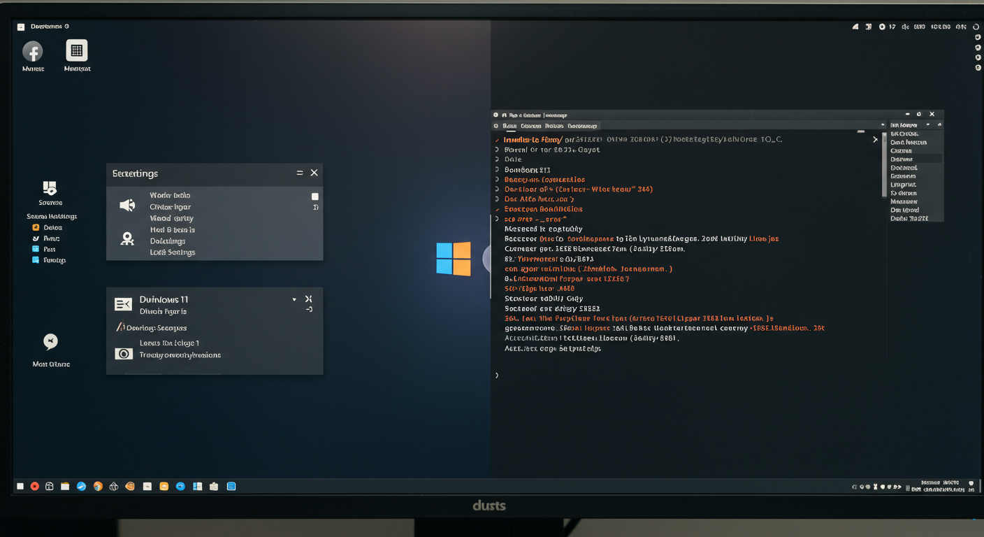 WSLの設定画面とLinuxターミナル