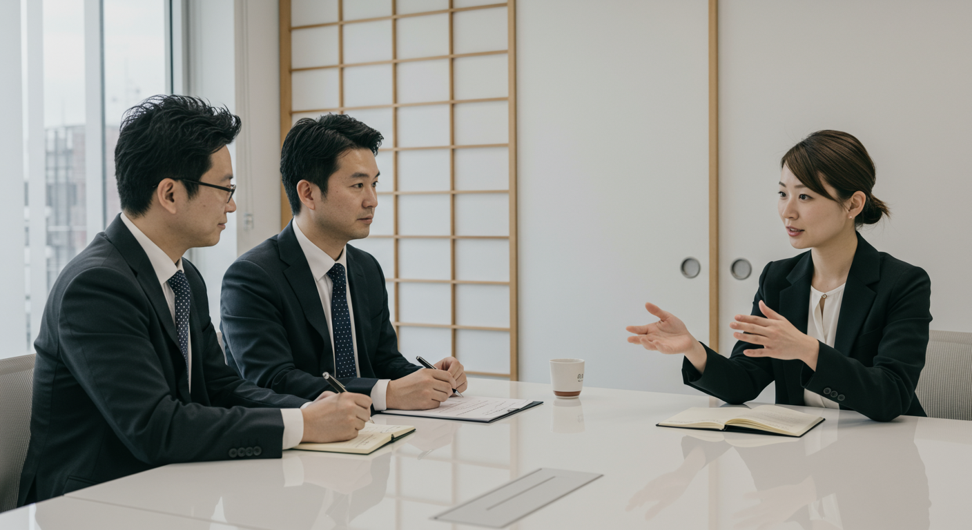 JAC リクルートメントのコンサルタントと求職者の面談シーン