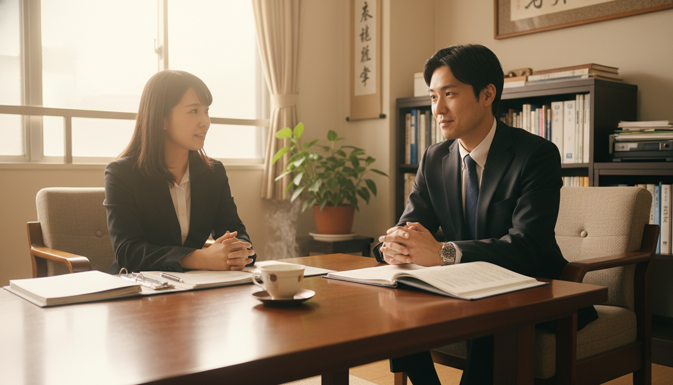 行政書士事務所での相談風景