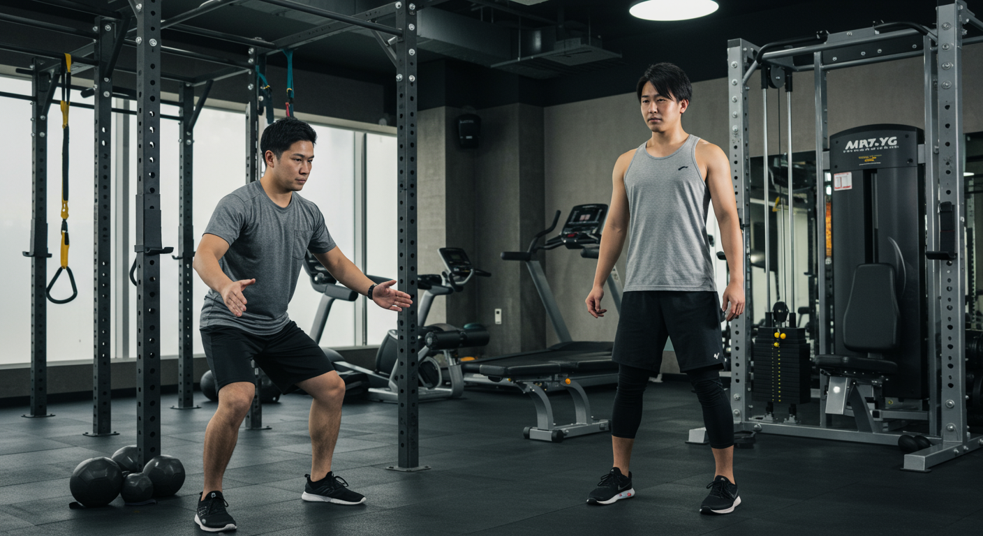 専属トレーナーによるマンツーマン指導の様子